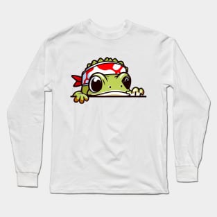 Sneaky japanese gecko frog so cute Long Sleeve T-Shirt